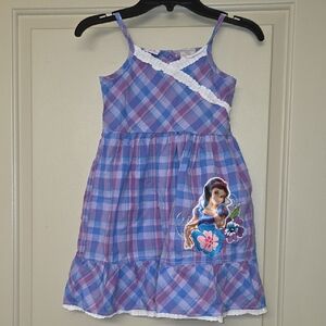 Disney Plaid Kids Dress - Purple and White
